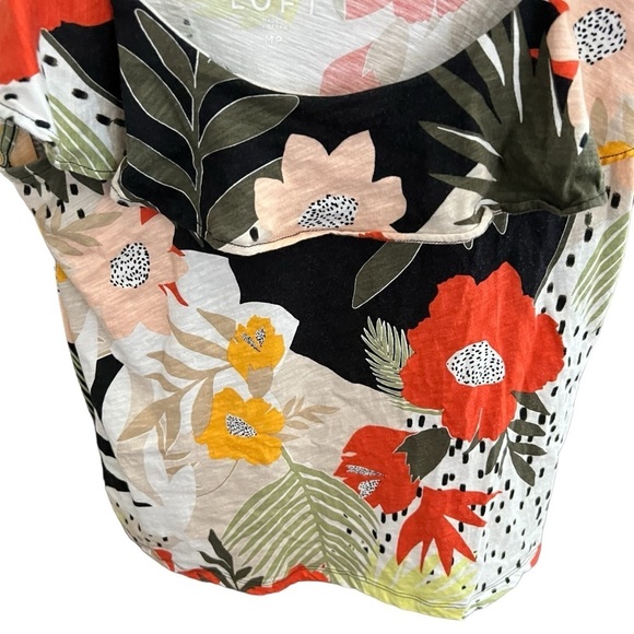Loft Medium Floral Shirt Summer Medium Petite Off the Shoulder or On - Picture 2 of 6
